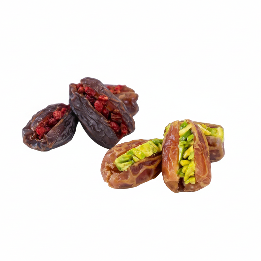 Mixed Medjool & Sagai Dates Stuffed with Pistachio & Pomegranate