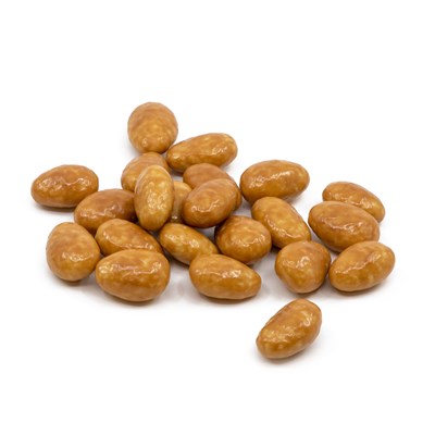 La Belge Caramel Almond coated in smooth caramel and fine Belgian chocolate.
