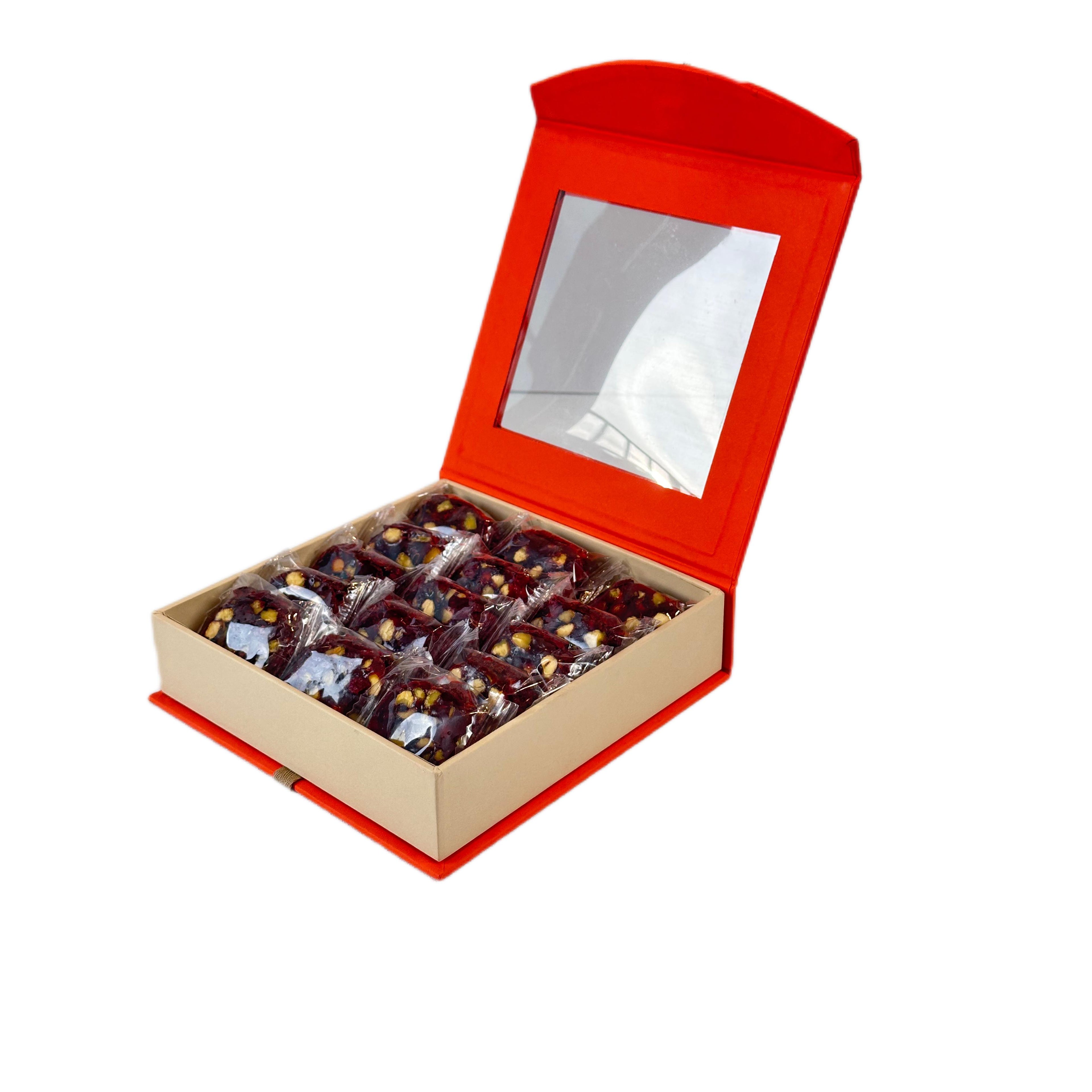 Pomegranate malban bites with nuts in a premium La Belge gift box